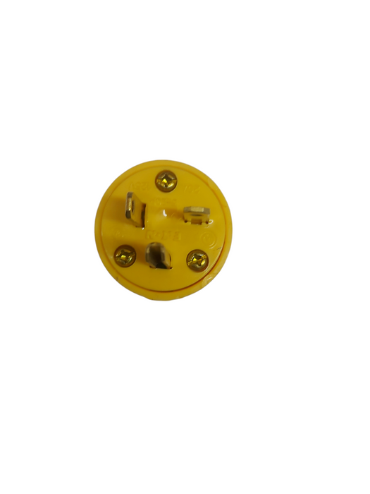 LOT 4x Cooper #4409 20A 125V 3-Wire Male Plug – Yellow, Heavy Duty