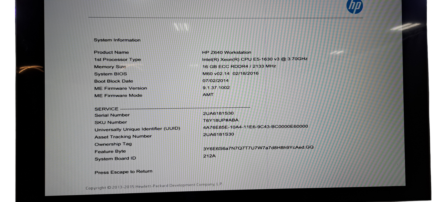 HP Z640 Workstation| Xeon E5-1630 V3|No HDD|16GB RAM|Quadro 2000
