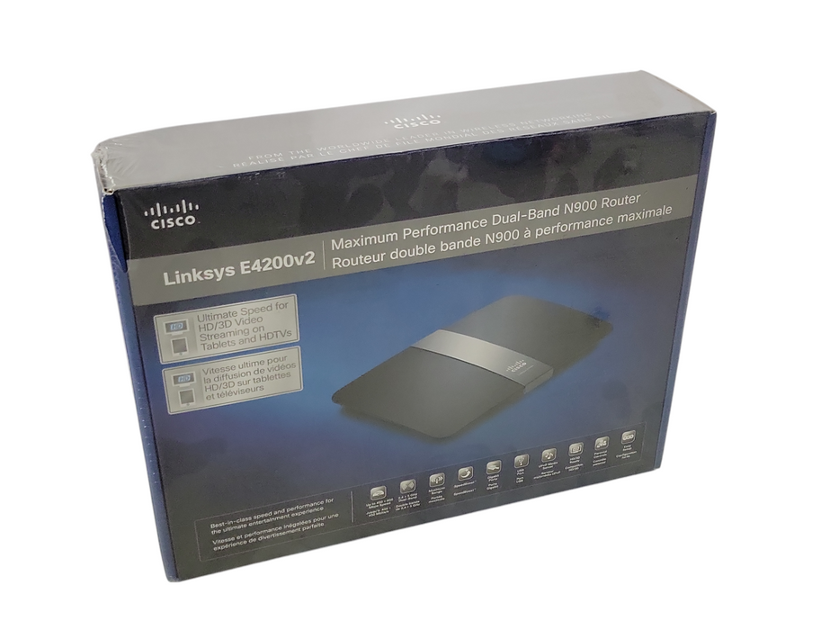 New Linksys E4200v2 Maximum Performance Dual-Band N900 Router Q_