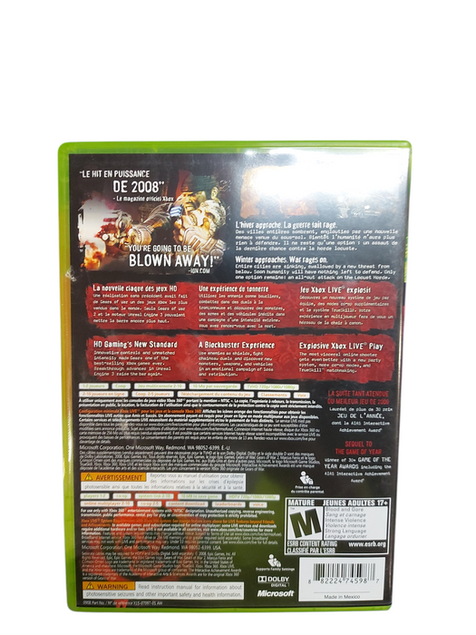 Gears of War 2 (Xbox 360, 2008) Complete With Manual