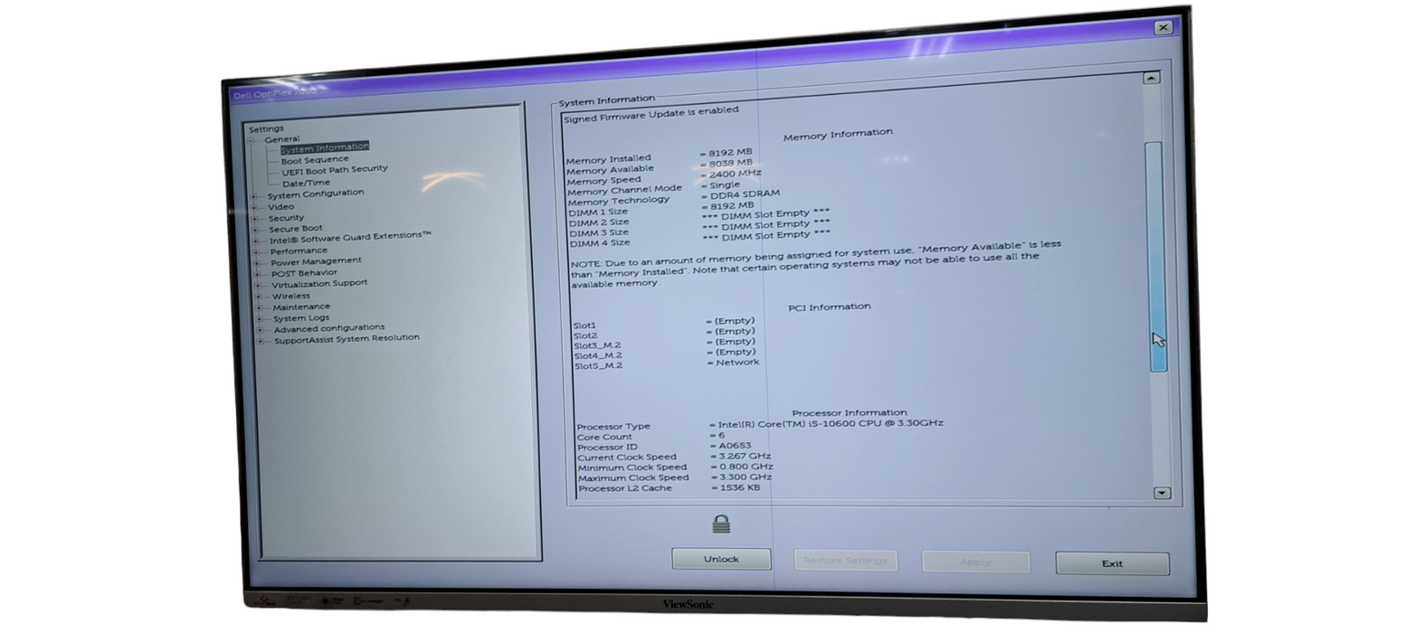Dell OptiPlex 7080 i5-10600 CPU|8GB DDR4 RAM|256GB NVMe|READ Q