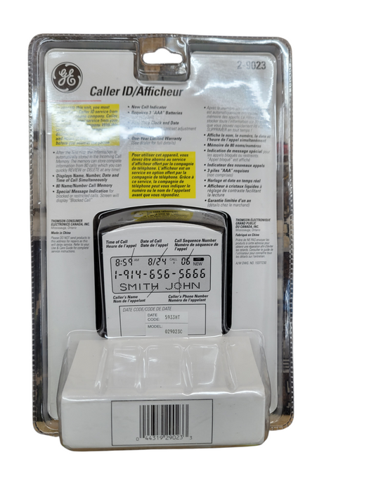 General Electric Caller ID 2-9023 80 Name/Caller ID Black