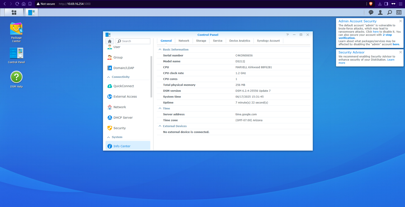 Synology DiskStation DS212J 2-Bay NAS w/ 2x 2TB HDDs, No Power Supply
