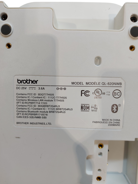 Brother QL-820NWB WiFi Bluetooth Ethernet Thermal Label Printer
