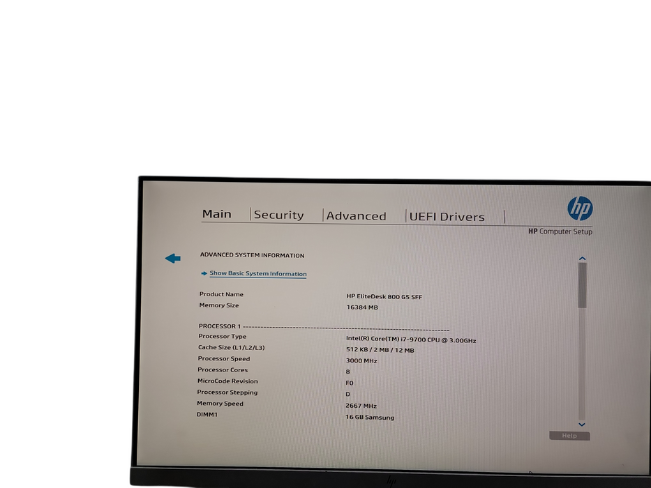 HP EliteDesk 800 G5 SFF i7 - 9700 @ 3.00GHz 16GB DDR4 Ram θ