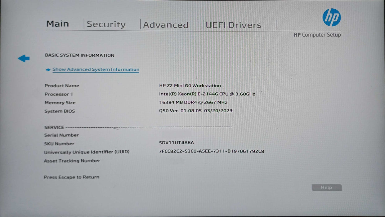 HP Z2 Mini G4 Workstation, Xeon E-2144G 3.60GHz, 16GB DDR4, 256GB NVMe, PWR