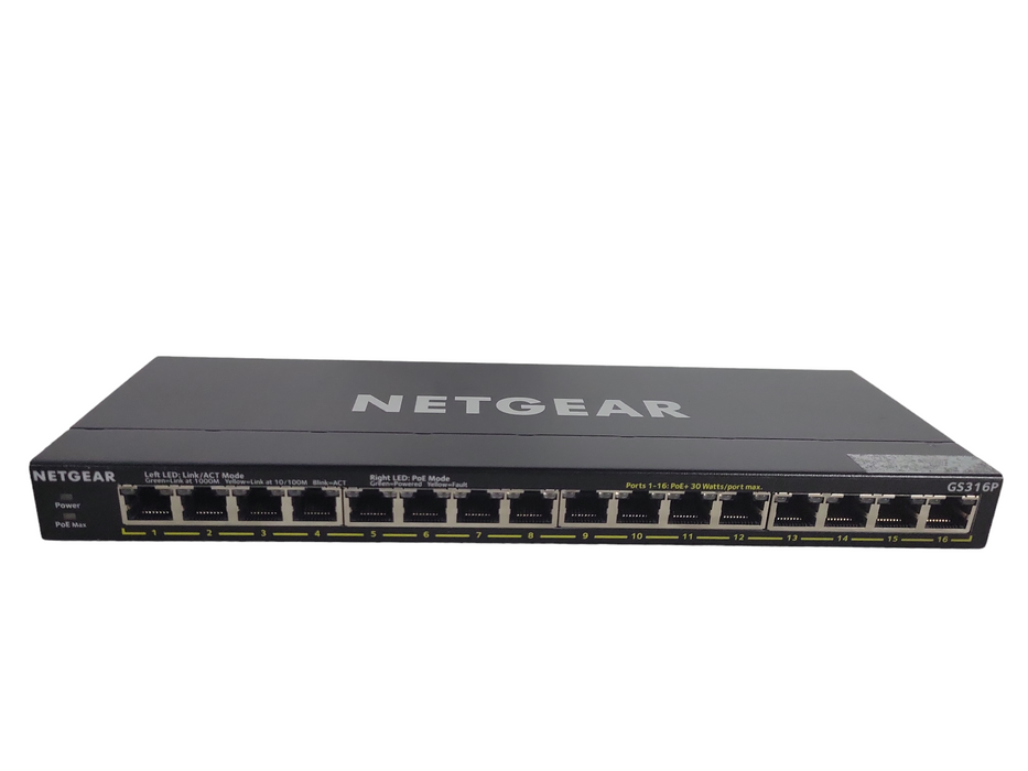NETGEAR 16-Port Gigabit Ethernet Unmanaged PoE+ Switch (GS316P) !