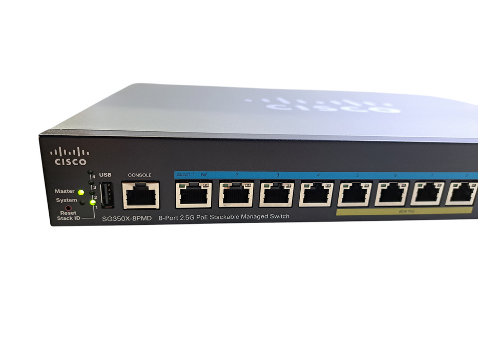 Cisco SG350X-8PMD-K9 V03 | 8-Port 2.5G PoE Stackable Managed Switch