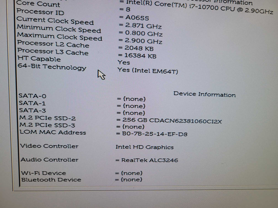 Dell OptiPlex 7080 - Core i7-10700 16GB DDR4 256GB NVMe %