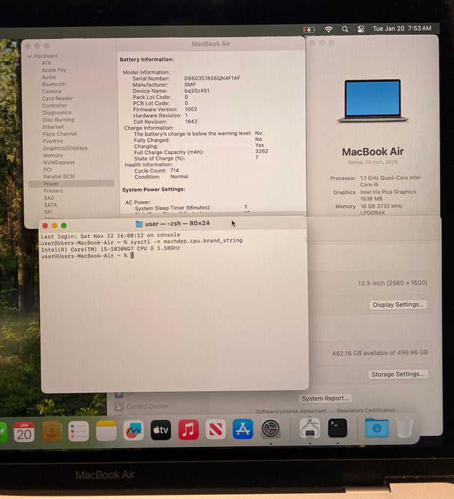 Apple MacBook Air Retina 13" 2020 i5-1030NG7 16GB RAM 512GB SSD READ!