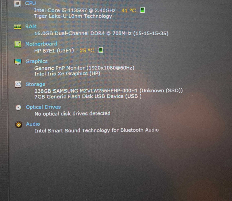 HP ProBook 450 G8 Core i5-1135G7@2.40GHz 16GB RAM 256GB SSD  Lap200