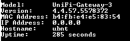 Ubiquiti Networks UniFi USG Security Gateway. Factory Reset !