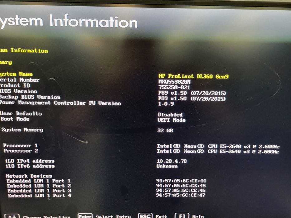 HP ProLiant DL360 Gen9 - 2x Xeon E5-2640 v3 32GB DDR4 NO RAID 2x 500W PSU %