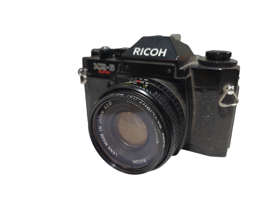 Ricoh KR-5 Super Film Camera with Kenko Skylight 1A 52mm Lens  =