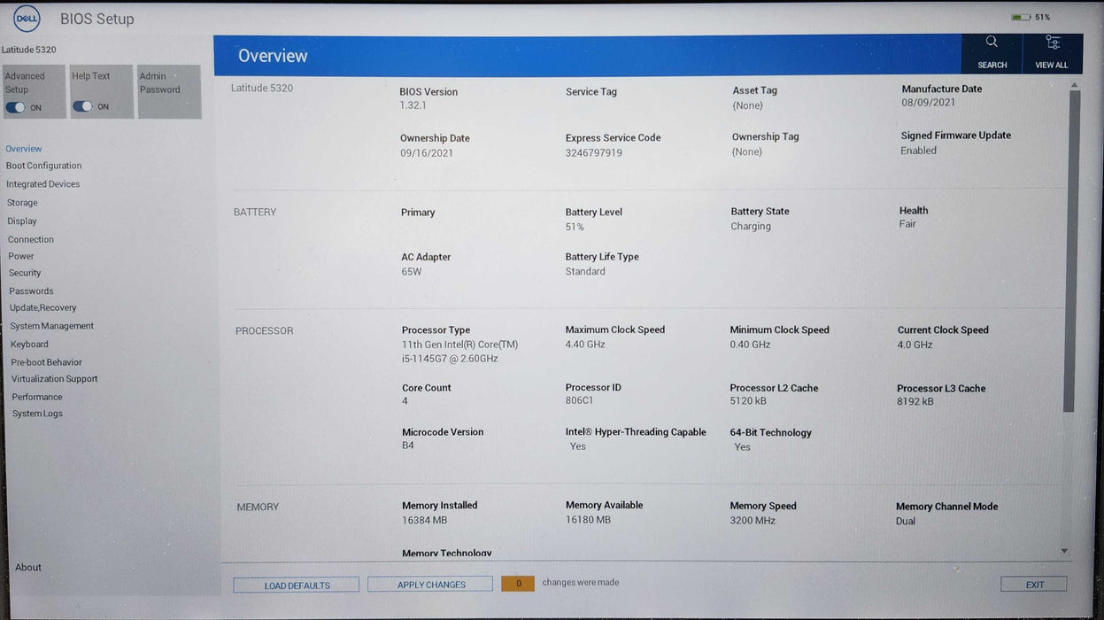Dell Latitude 5320, i5-1145G7 2.60GHz, 16GB DDR4, 256GB NVMe, 65W PSU  Lap200