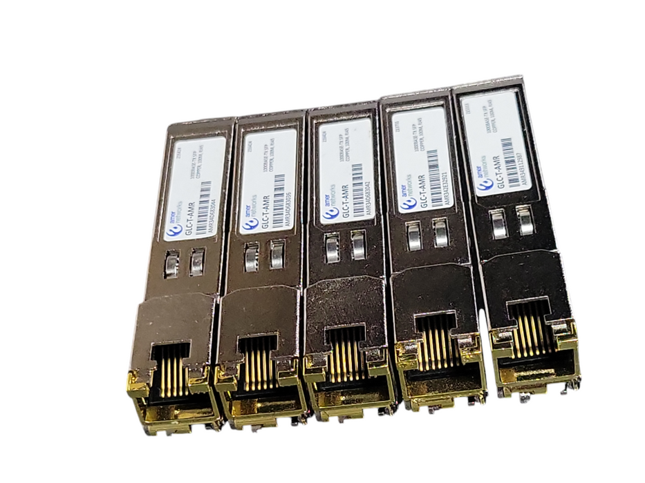 Lot of 5x Amer networks GLC-T-AMR 1000BASE-TX SFP Modules _