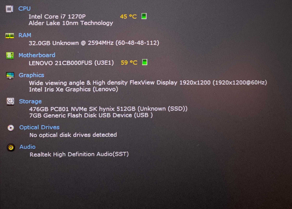 Lenovo ThinkPad X1 Carbon Gen 10 TOUCH i7-1270P@2.20GHz 32GB RAM 512GB READ  Lap200