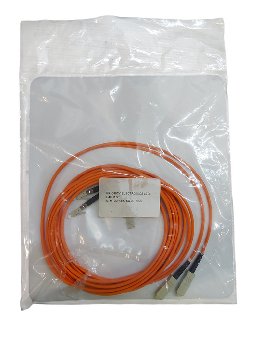 Lot 2x - LC to SC Multimode Duplex 62.5/125 Fiber Optic Jumper Patch Cable