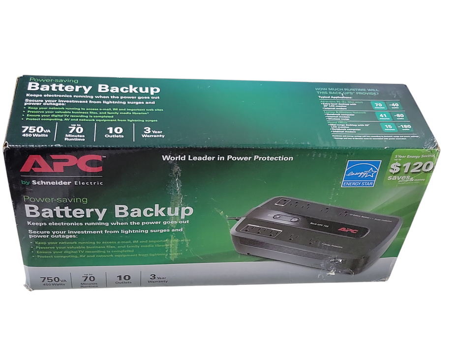 New APC BE750G Back-UPS 750 Battery Backup System _