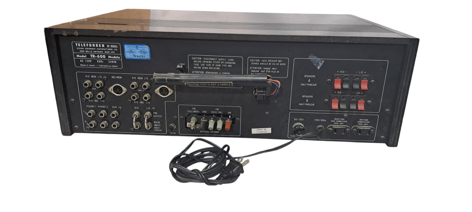 Vintage Telefunken TR-600 DC Series Stereo Receiver| READ