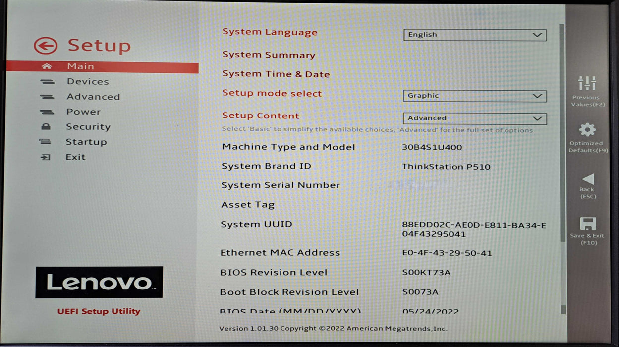 Lenovo ThinkStation P510 | Xeon E5-1620 v4 @3.50GHz, 32GB DDR4, No HDD/GPU )