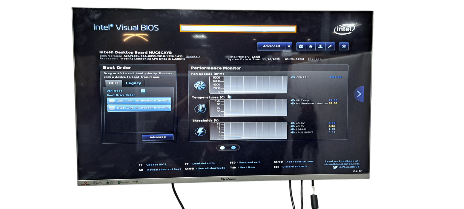 Intil NUC NUC6CAYB Mini PC Celeron J3455 CPU|16GB DDR3|No HDD