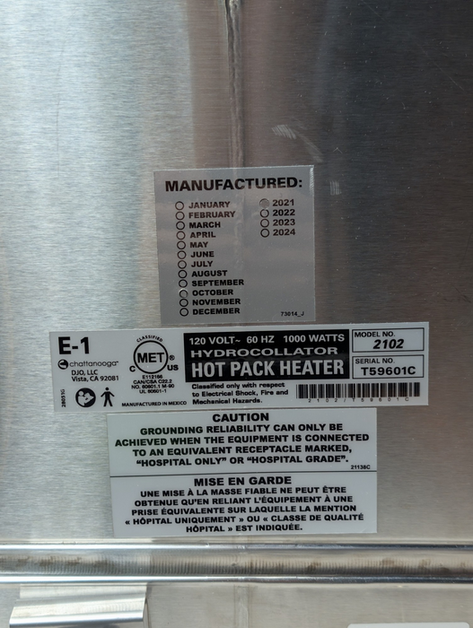 Hydrocollator Hot Pack Heating Unit Model 2102 1000W  -