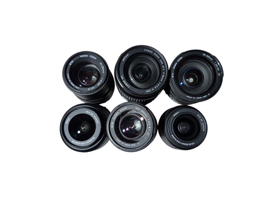 Lot of 6x Camera Lens, 2x Sigma, 1x Canon & 2x Nikon, Read Description