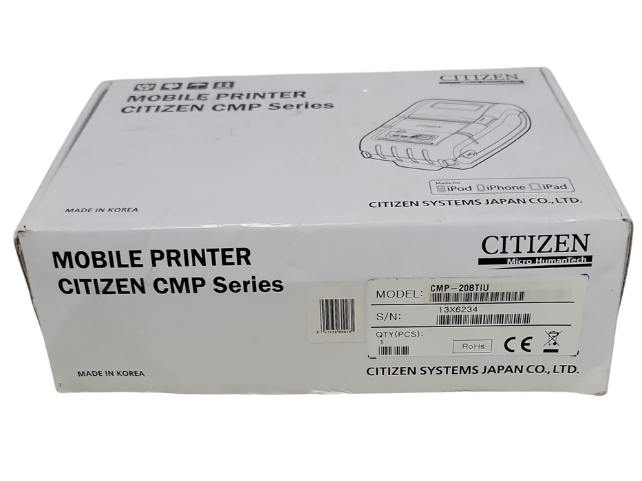 Open-Box Citizen CMP-20BTIU Portable Receipt Printer USB Bluetooth _