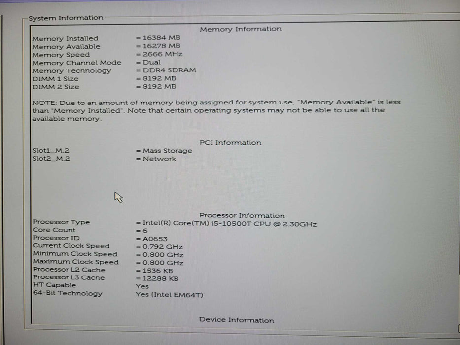 Dell OptiPlex 3080 Micro i5 - 10500T @ 2.30GHz 16GB DDR4 Ram 256GB NVMe !