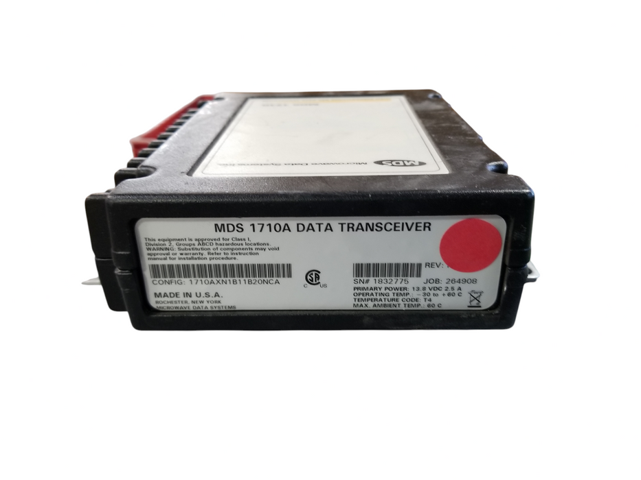 MDS 1710A DATA TRANSCEIVER FCA REV H 13.8VDC 2.5A W/ EarRacks Q
