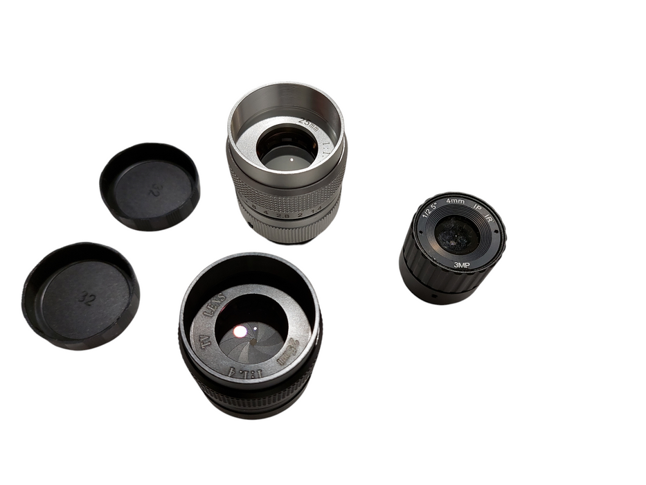 Bundle of 3 Camera Lens Attachments TV Lens 25mm 1:-1.4 & 1/2.5- 4mm  =