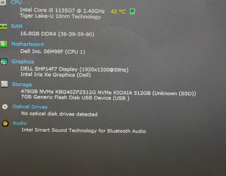 Dell XPS13 9310 2-in-1 TOUCH Core i5-1135G7@2.4GHz 16GB RAM 512GB SSD  Lap200