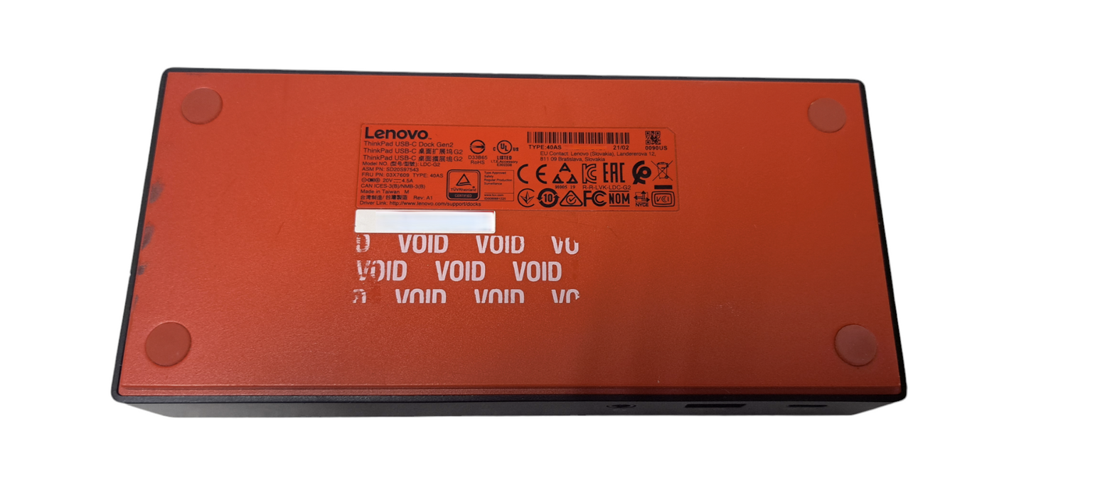 Lenovo ThinkPad USB-C Dock Gen 2 LDC-G2 40AS W/ Power Adapter