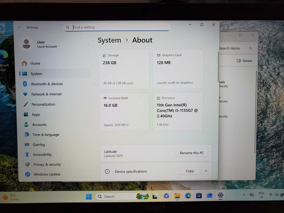 Dell Latitude 5420 Core i5-1135G7@2.4GHz vPRO 16GB RAM 256GB SSD  Lap200