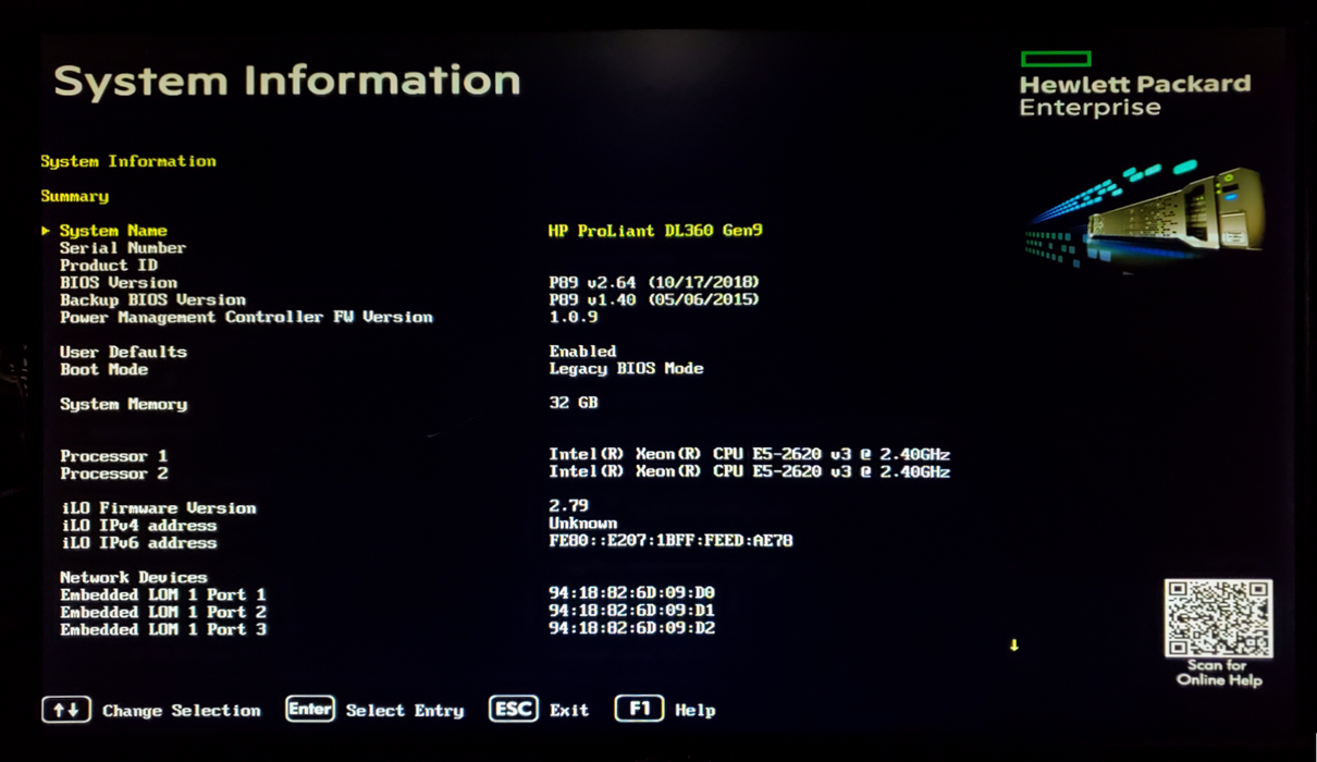 HP ProLiant DL360 Gen9 2x Xeon E5-26203v4 32GB DDR4 P440ar - No  HDD