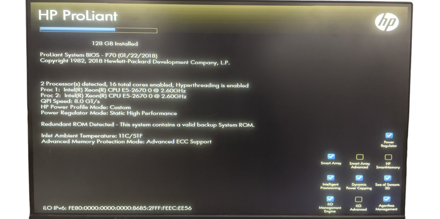 HP ProLiant DL380P Gen8 | 2x Xeon E5-2670 0 | 128GB RAM | No HDD | P420i