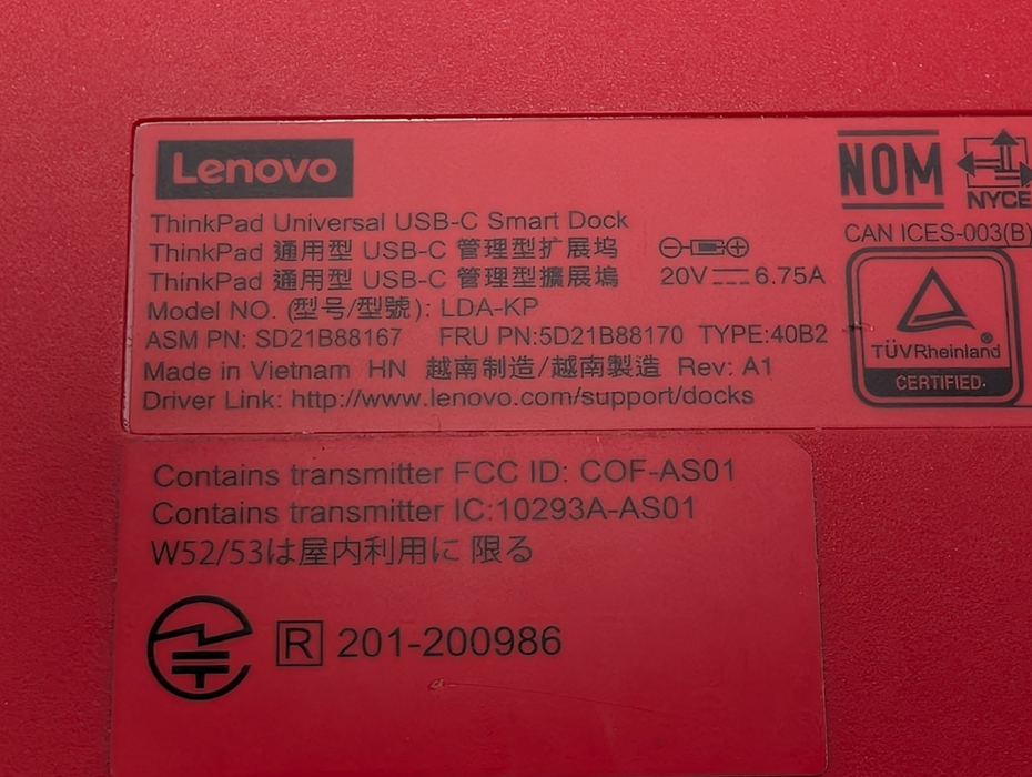 Lenovo ThinkPad Universal USB-C Smart Cloud Connected Dock  Q-