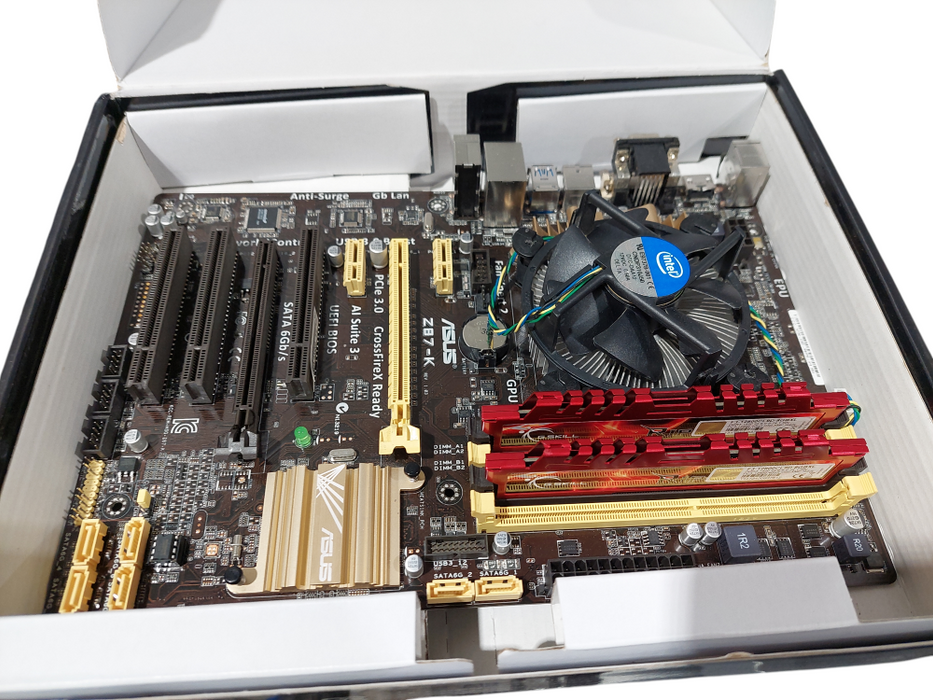 ASUS Motherboard Z-87K & 2 Kit of Ram DDR3-1600 8GBXL GSKILL =