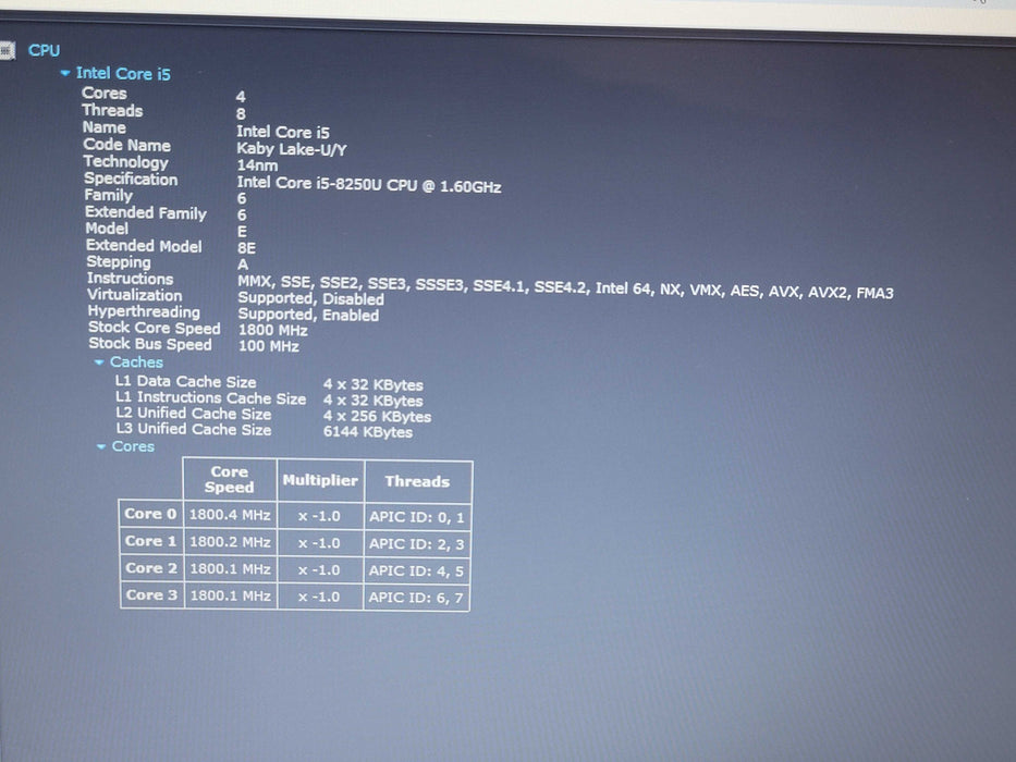 Dell Latitude 5590 i5-8250U 16GB DDR4 256GB M.2  β