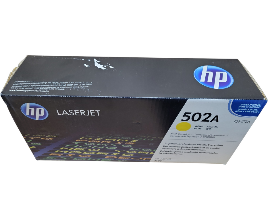 HP 502A Yellow Print Cartridge for HP LaserJet 3600 Q6472A !