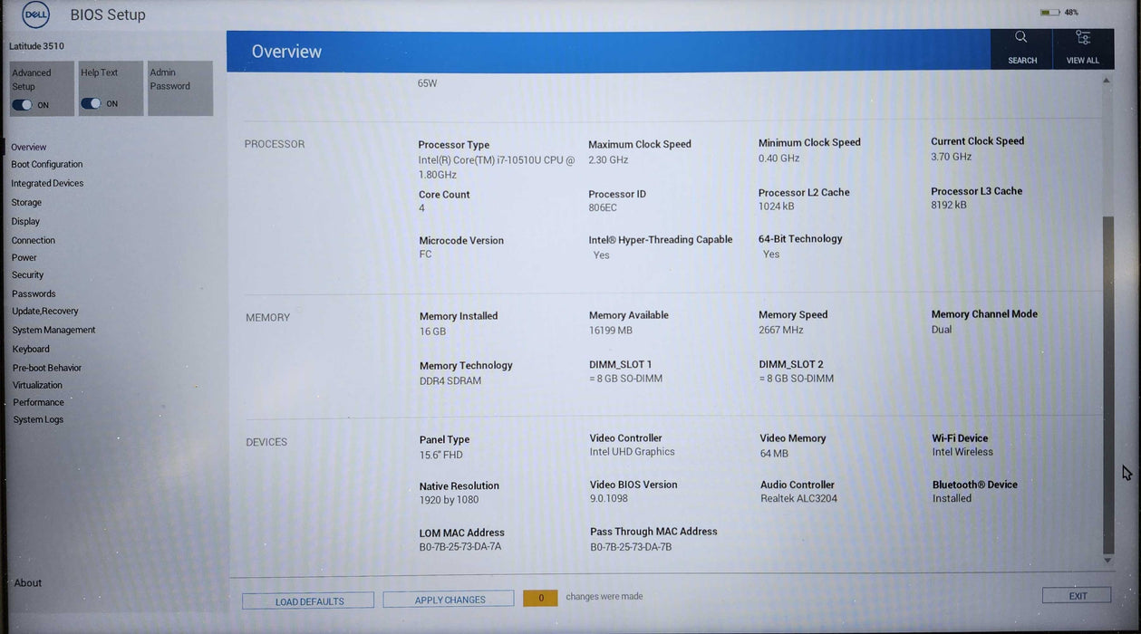 Dell Latitude 3510, i7-10510U @ 1.80GHz, 16GB DDR4, 256GB NVMe, AC Adapter  Lap200