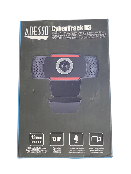 New Adesso CyberTrack H3 720P HD USB Webcam w/ Built in Microphone _