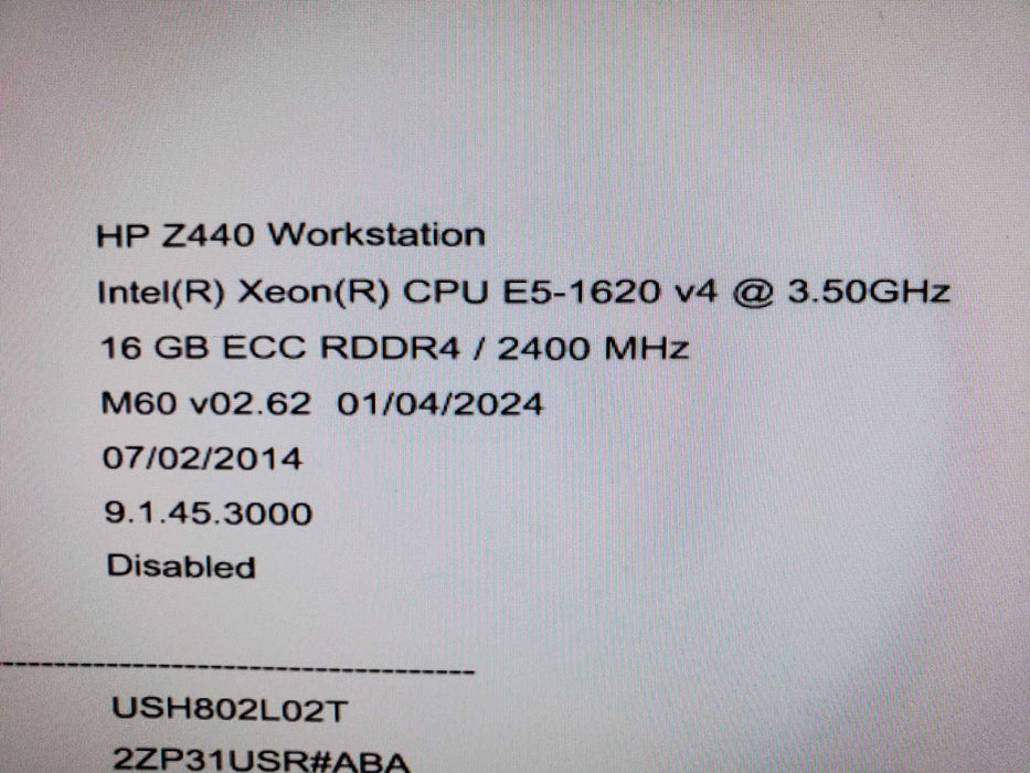 HP Z440 Workstation Xeon E5-1620 v4 3.5GHz 16GB RAM NVIDIA FX580 NO HDD
