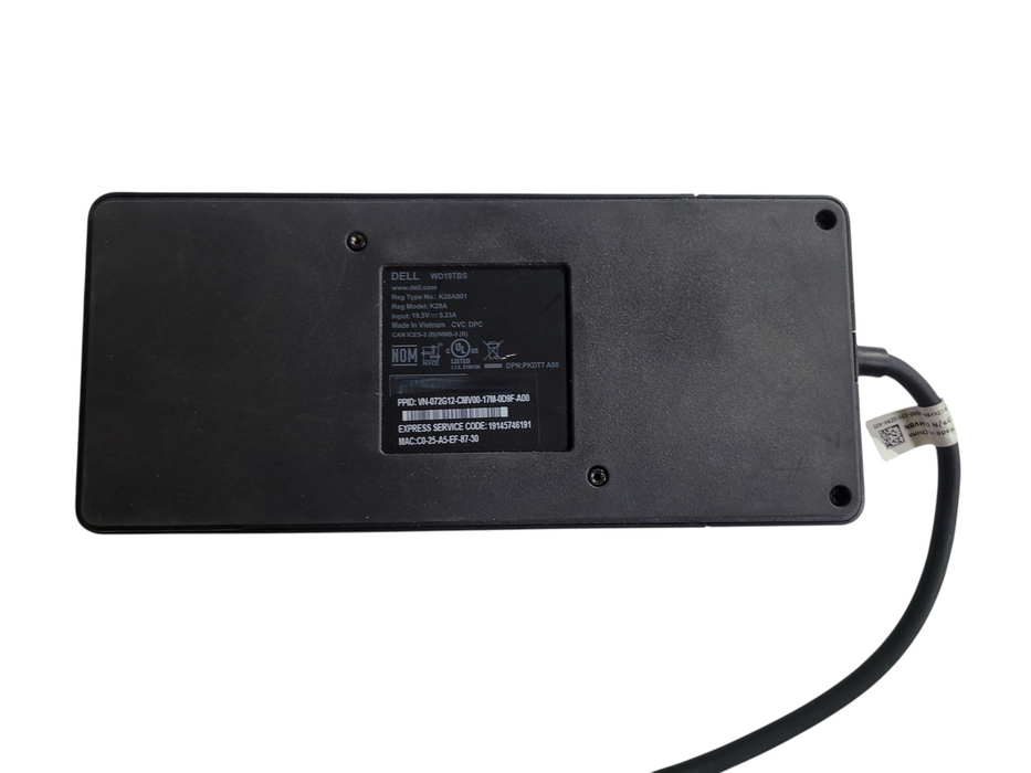 Dell WD19TBS Thunderbolt 3 USB-C Docking Station K20A001