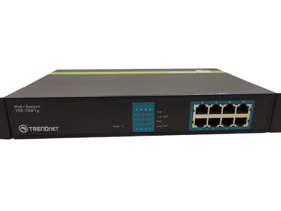 TRENDnet 8 Port Gigabit PoE Switch TPE-TG81g GreenNet Rack Mount Brackets Q$