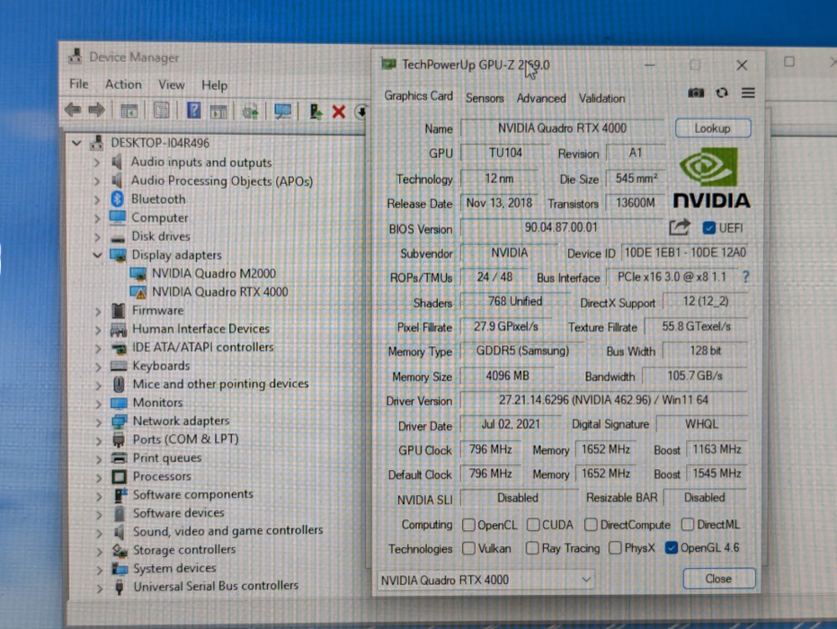 NVIDIA Quadro RTX 4000 8GB GPU PLEASE READ -
