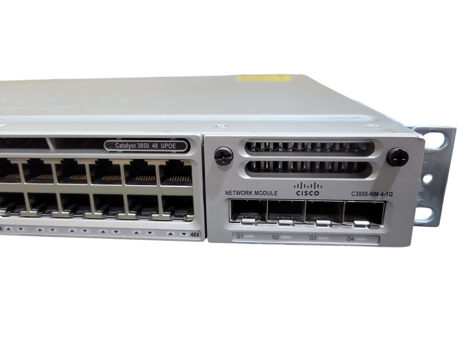 WS-C3850-48U-L V06 48-Port UPoE Gigabit Switch w/ C3850-NM-4-1G + 2xPSU !