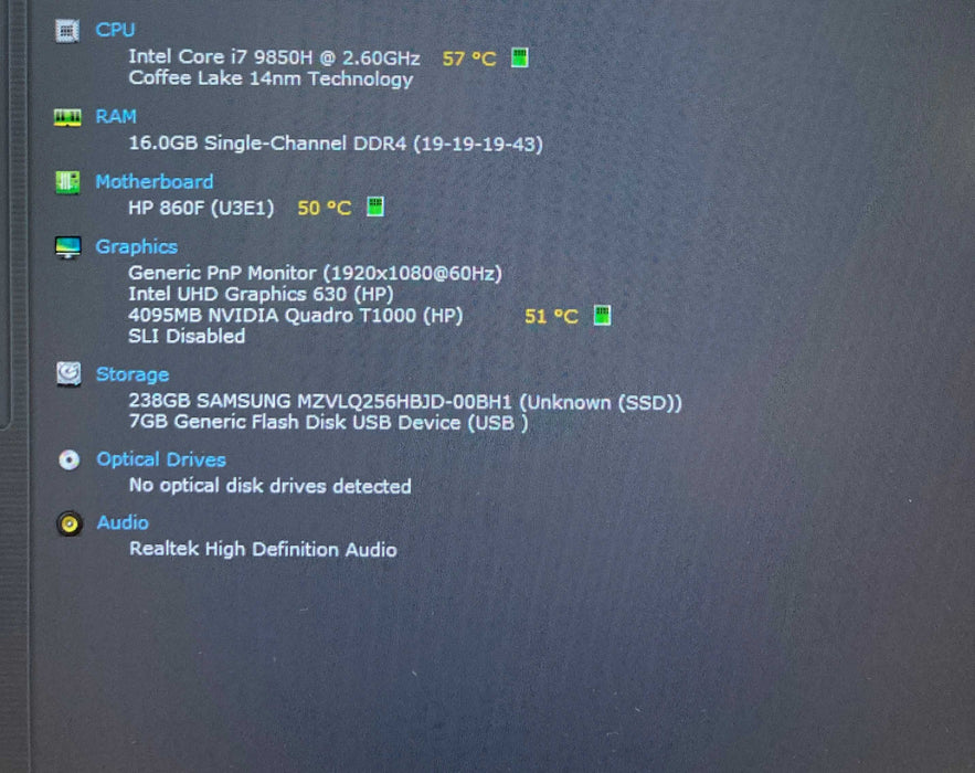 HP ZBook 15 G6 i7-9850H@2.6GHz QUADRO T1000 4GB GPU 16GB RAM 256GB SSD  Lap200