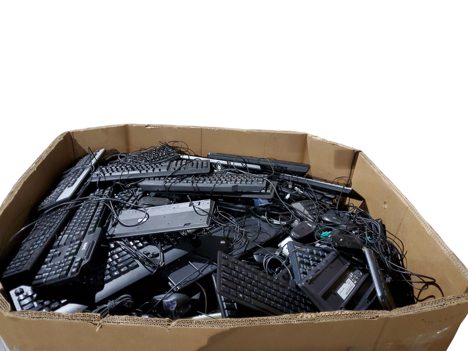 Bin of (650lb appr) Assorted Wired Keyboard and Mice, Mixed Brands, As is Q